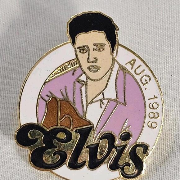 Authentic Vintage Enamel Elvis Collectors Pin. 1989 The King - Picture 1 of 2